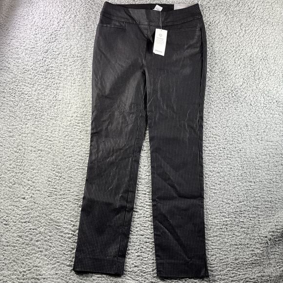 Chico's Pants - NWT Chicos Size 0R So Slimming Brigitte Houndstooth Slim Leg Ankle Pants Black